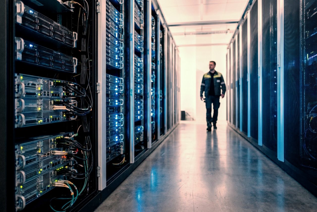 Deutsches Rechenzentrum mit Server-Reihen