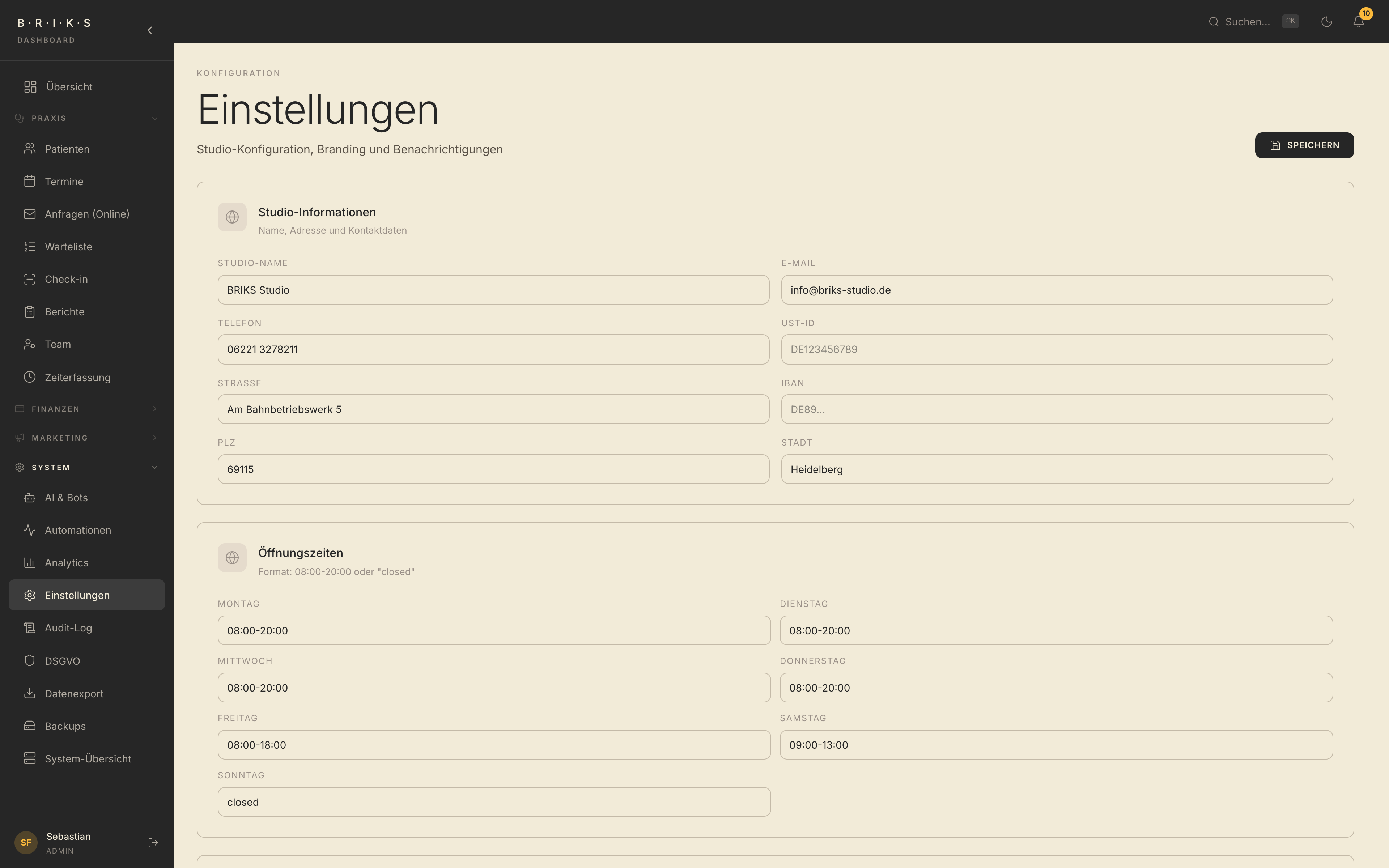 Einstellungen