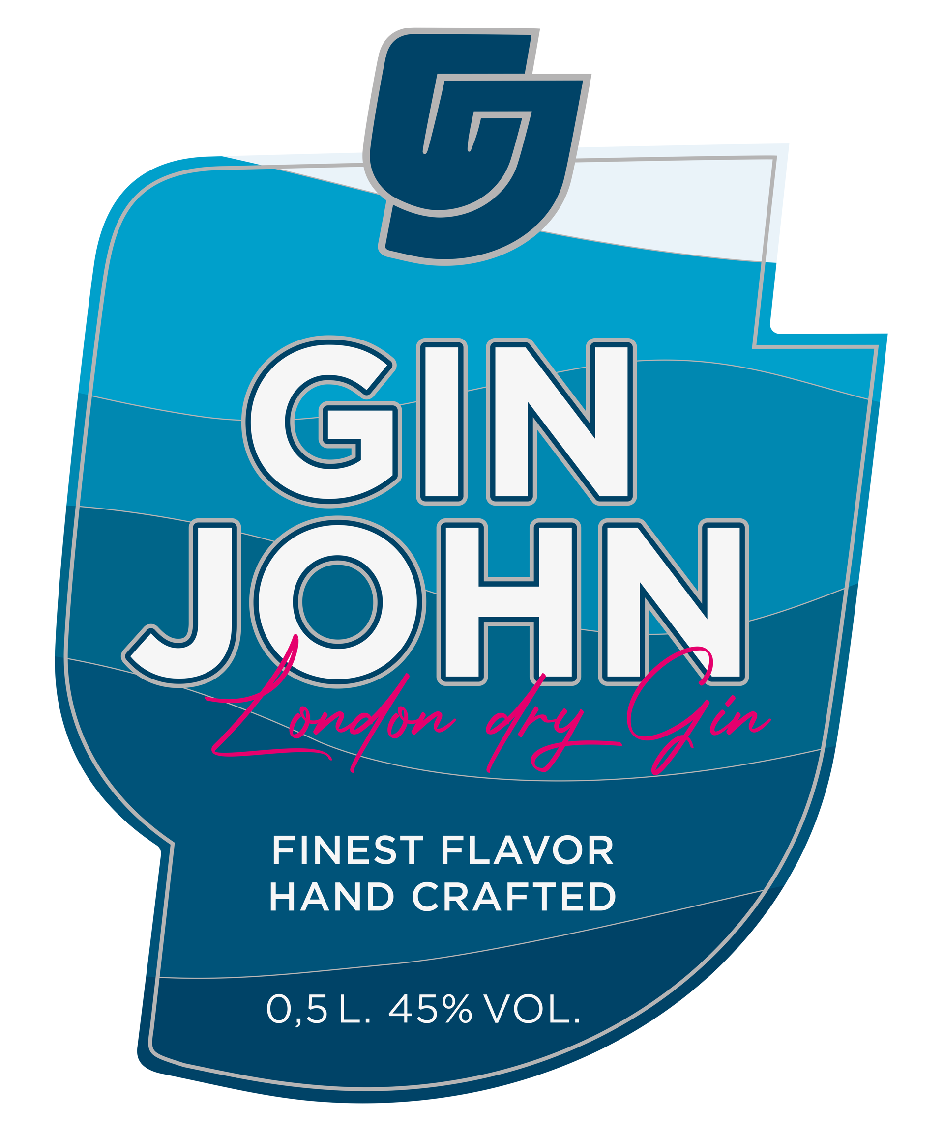 Gin John Etikettendesign — London Dry Gin Label