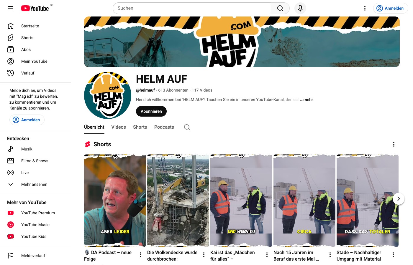 Helm Auf! YouTube Kanal