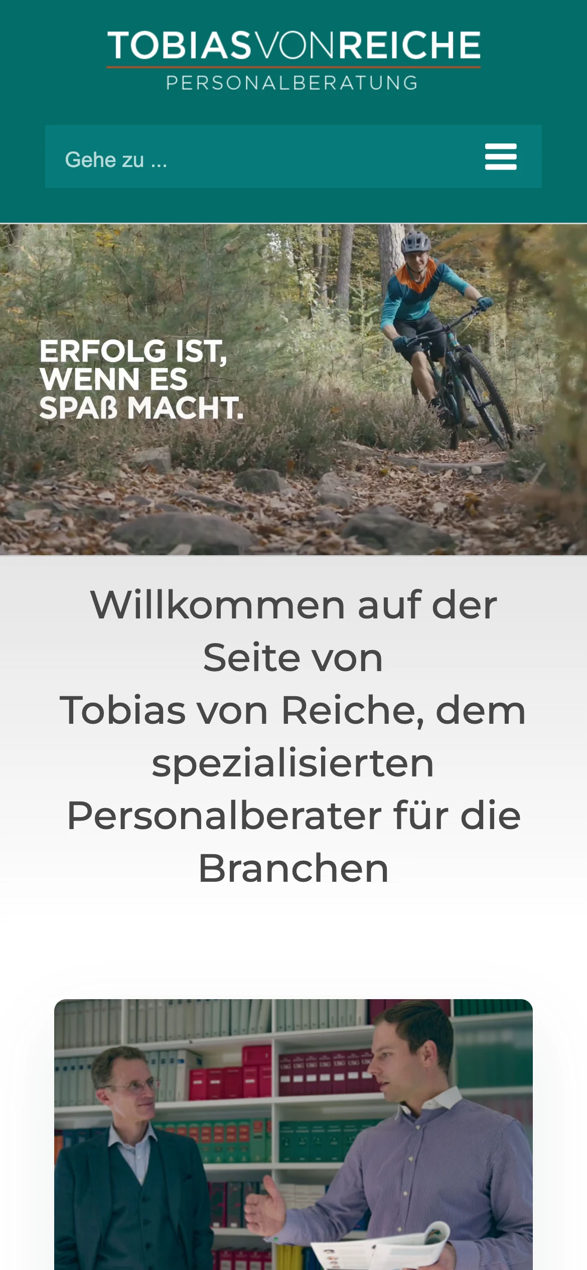 tobiasvonreiche.de — Mobile-Ansicht