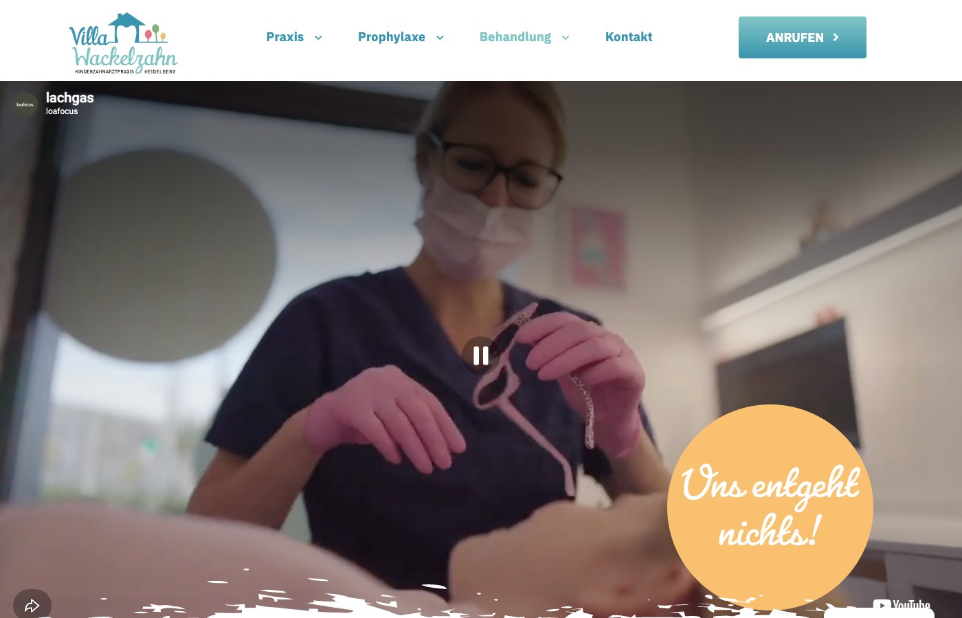 Villa Wackelzahn — Behandlung Subseite Screenshot