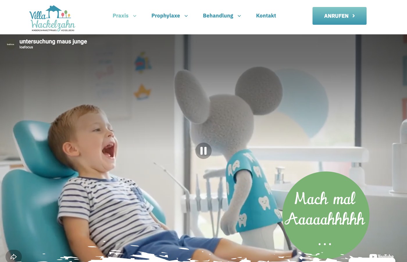 Villa Wackelzahn — Wichtige Infos Subseite Screenshot